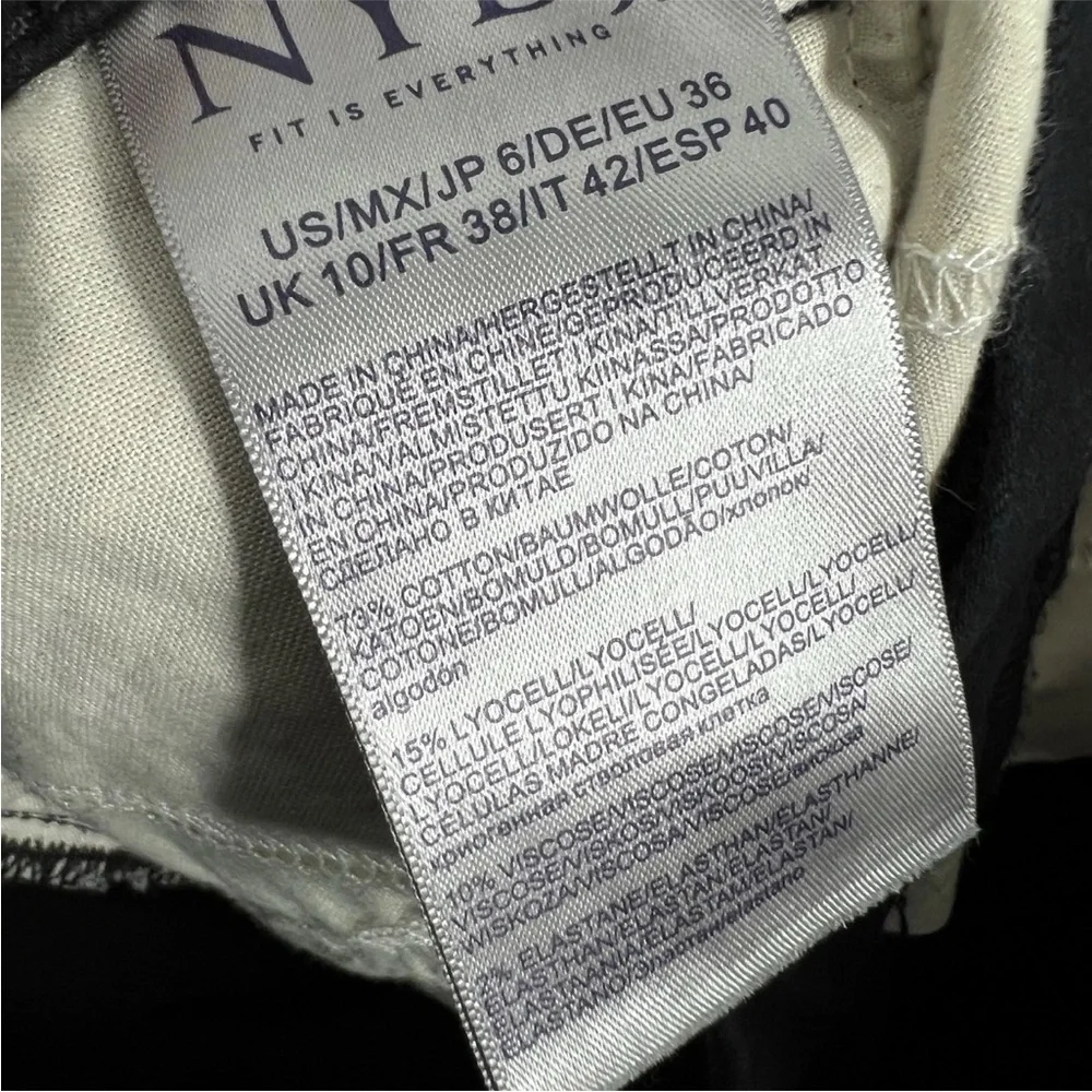 NYDJ Sheri Slim Jeans Womens Size 6 Black Stretch Denim Lift x Tuck Technology